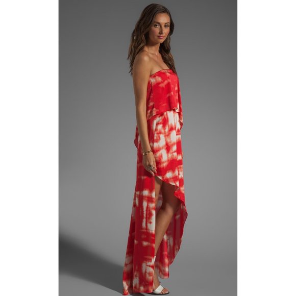 NWOT BCBG Maxazria Daniella Maxi Dress Strapless Size 12 Tie Dye Summer - Picture 4 of 11